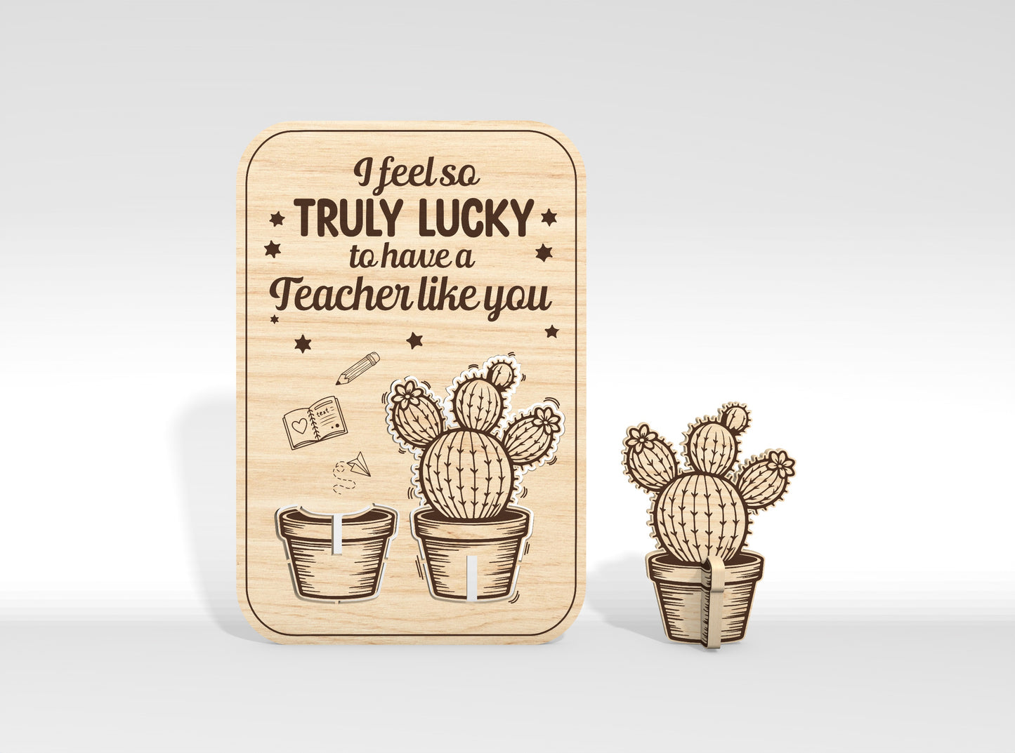 Teacher Appreciation Card Laser Cut File SVG Laser Cut File for xTool and Glowforge