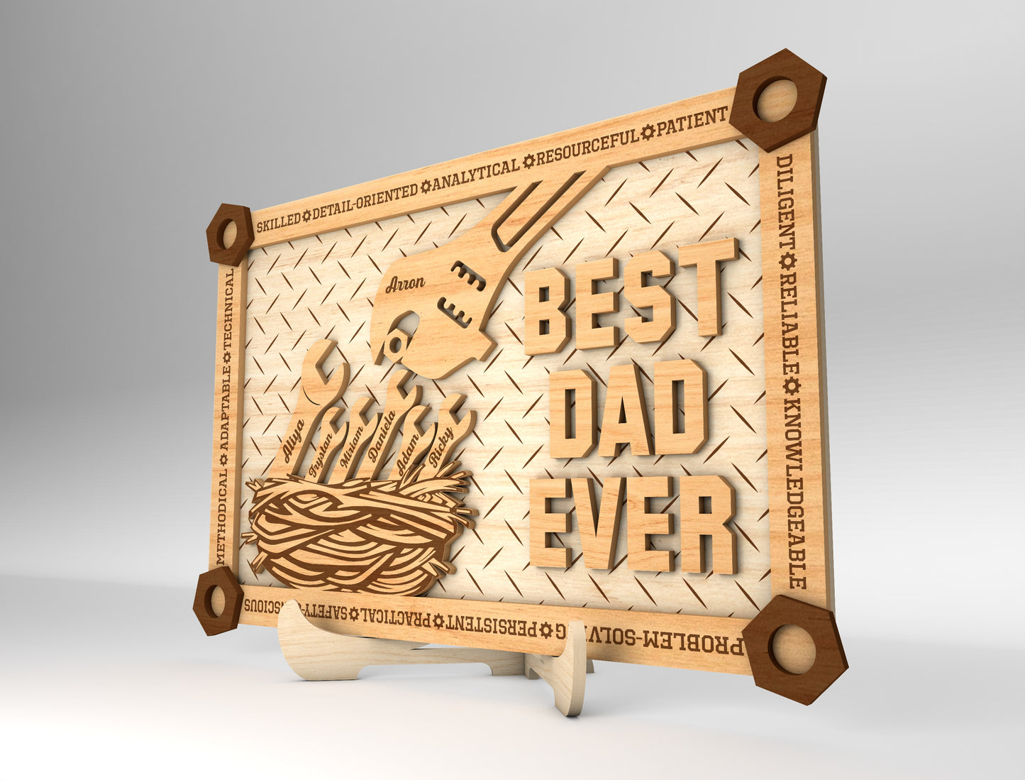 Best Dad Ever Tool Sign SVG Laser Cut File for Glowforge and LightBurn