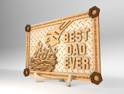 Best Dad Ever Tool Sign SVG Laser Cut File for Glowforge and LightBurn