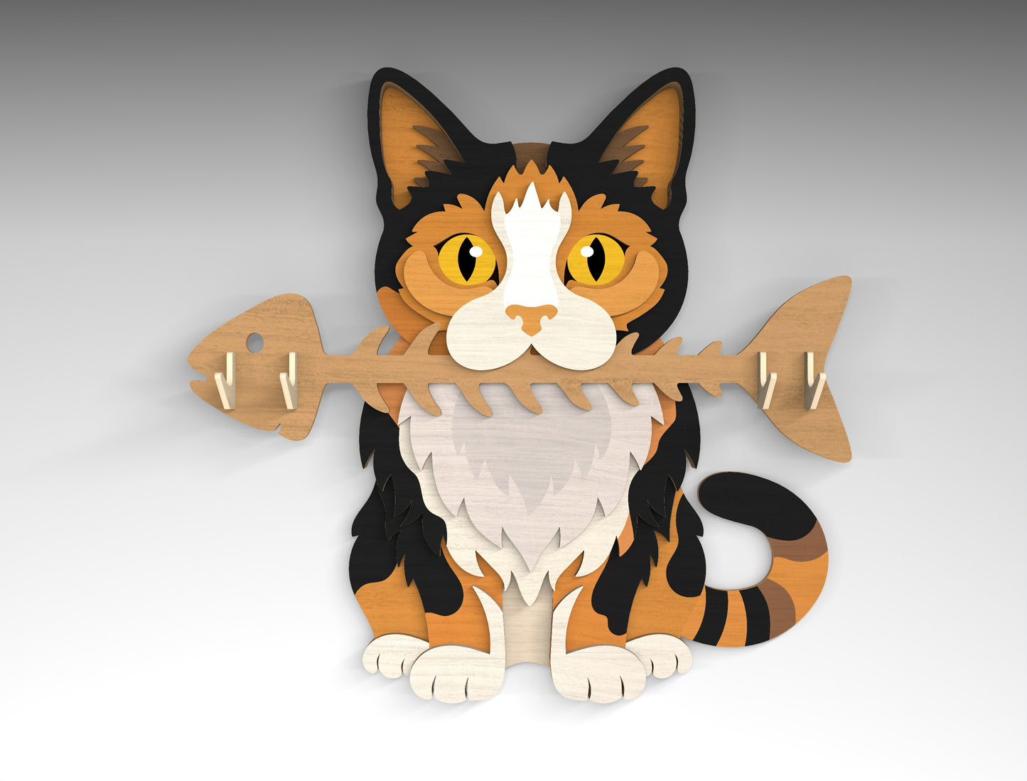 Cat Breed Key Holder SVG Bundle for Glowforge and LightBurn