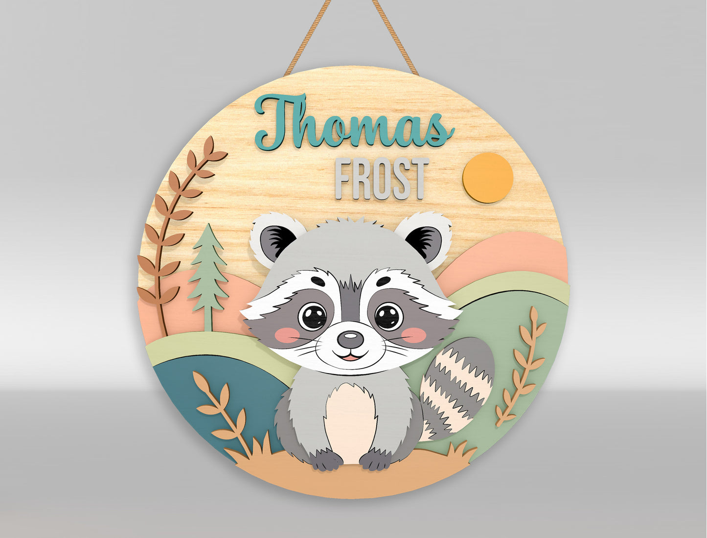 Woodland Fox Nursery Name Sign SVG for Glowforge and LightBurn