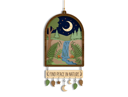 Forest Moon Mushroom Laser Cut SVG Bundle Nature Hanging Signs