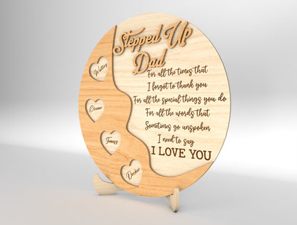 Dad Heart Keepsake Sign SVG Laser Cut File for xTool and Glowforge
