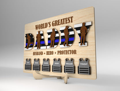 Police Dad Sign SVG Laser Cut File for Glowforge and LightBurn