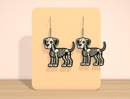 Skeleton Dog Earrings SVG Bundle for Glowforge xTool LightBurn