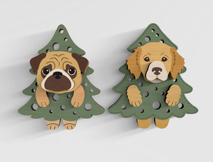 3D Layered Dog Tree Magnet SVG Bundle 21 Designs 10
