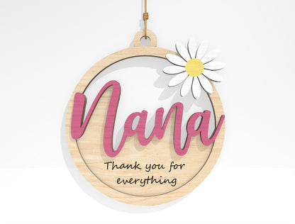 Mother's Day Floral Round Ornament SVG Bundle for Glowforge