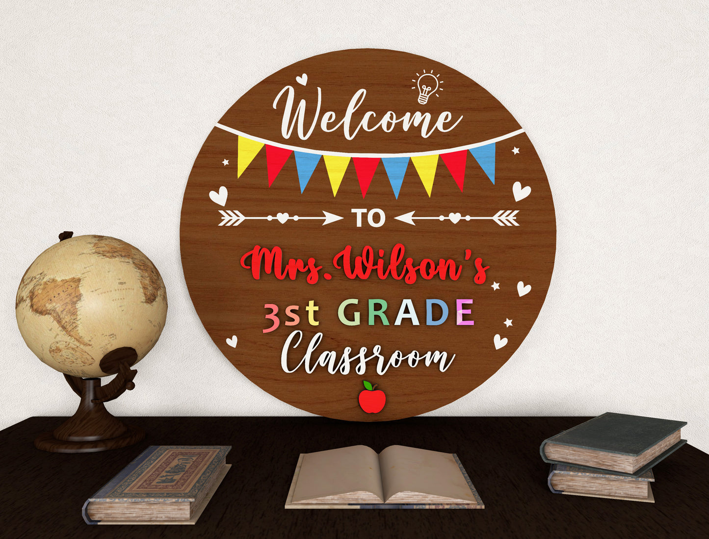 Classroom Round Sign SVG Bundle for Glowforge and LightBurn