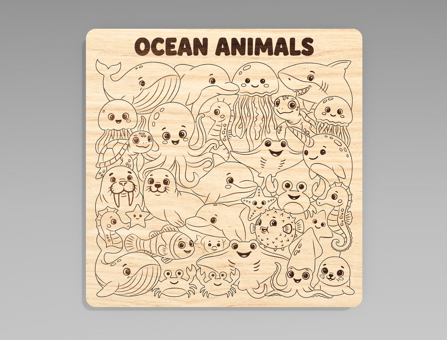 Animal Puzzle Board SVG Bundle for Glowforge xTool LightBurn Kids Educational Puzzle