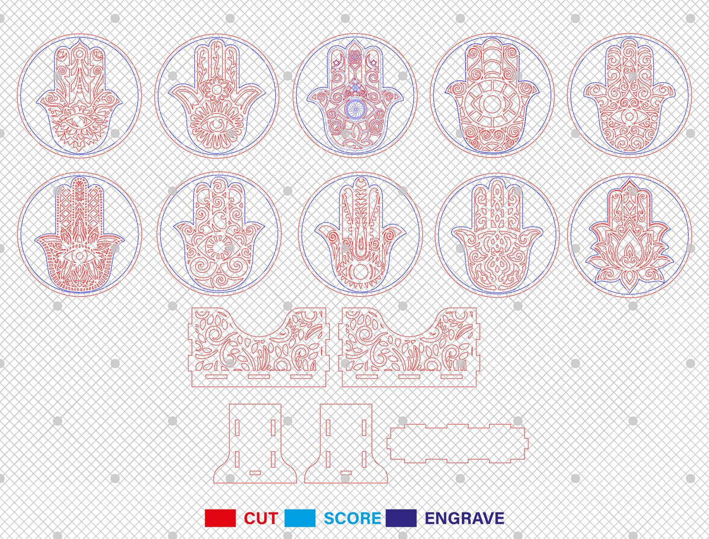 Mandala Coaster SVG Bundle with Holder for LightBurn and Glowforge