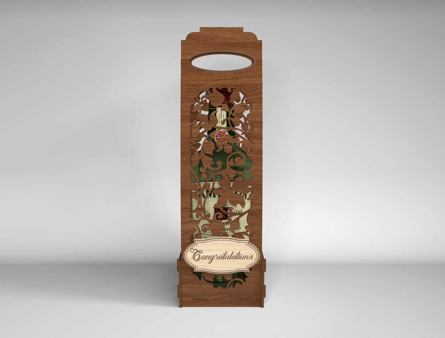 Wooden Wine Bottle Gift Box Bundle SVG Laser Cut File for xTool and Glowforge