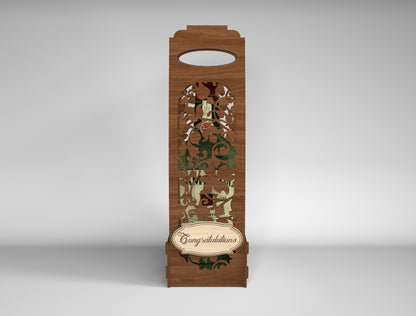 Wooden Wine Bottle Gift Box Bundle SVG Laser Cut File for xTool and Glowforge