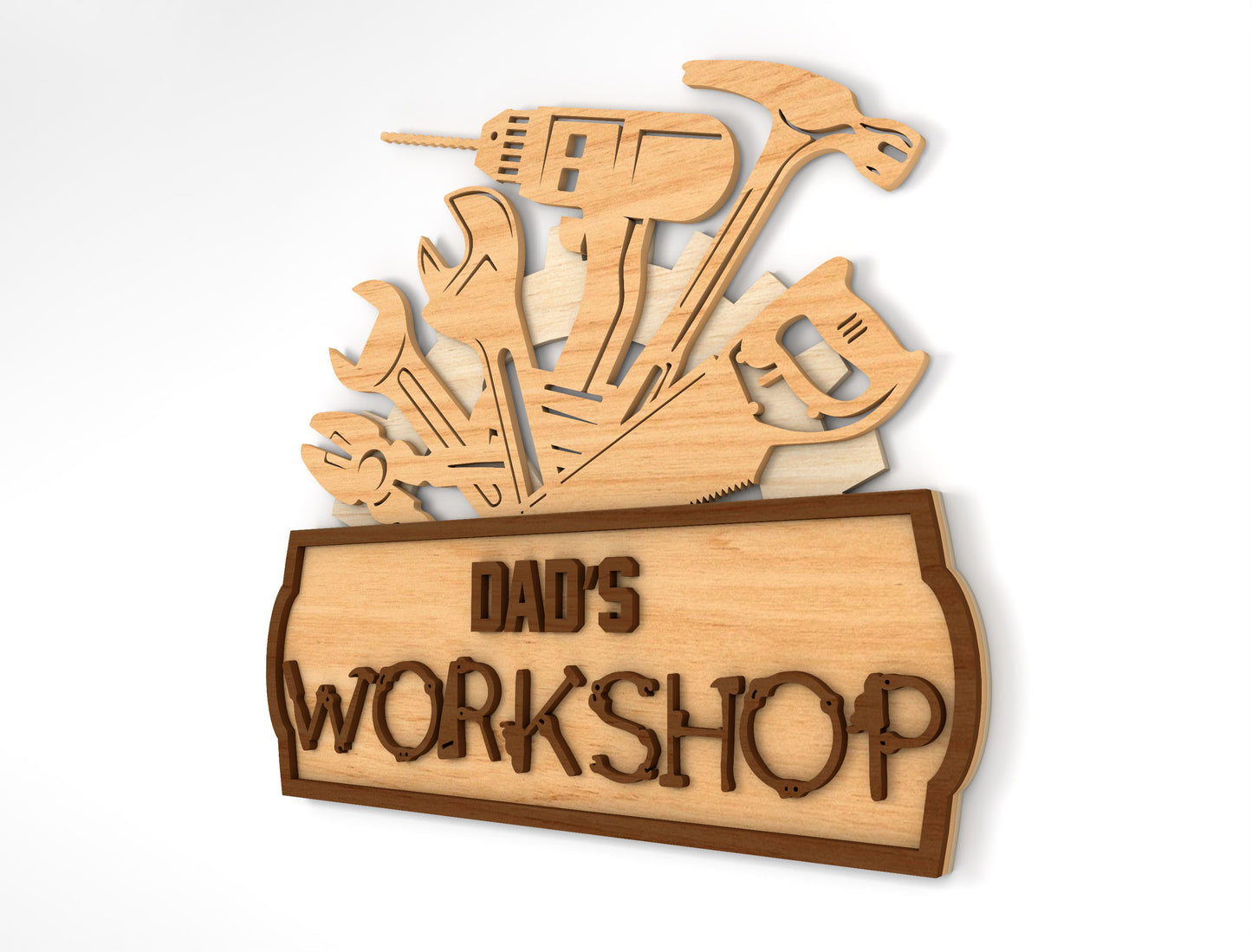 Dad Workshop Tool Sign SVG Bundle Laser Cut File for xTool and LightBurn
