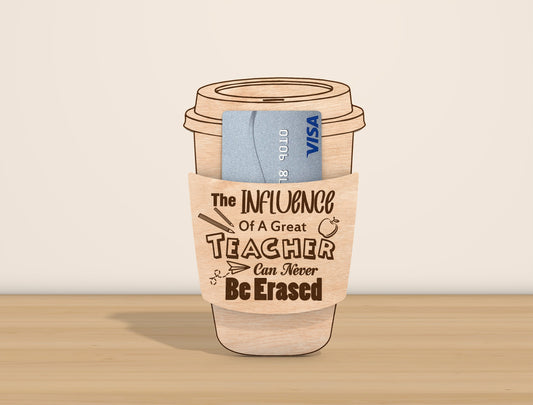 Teacher Coffee Card Holder SVG Bundle Laser Cut File for Glowforge and LightBurn
