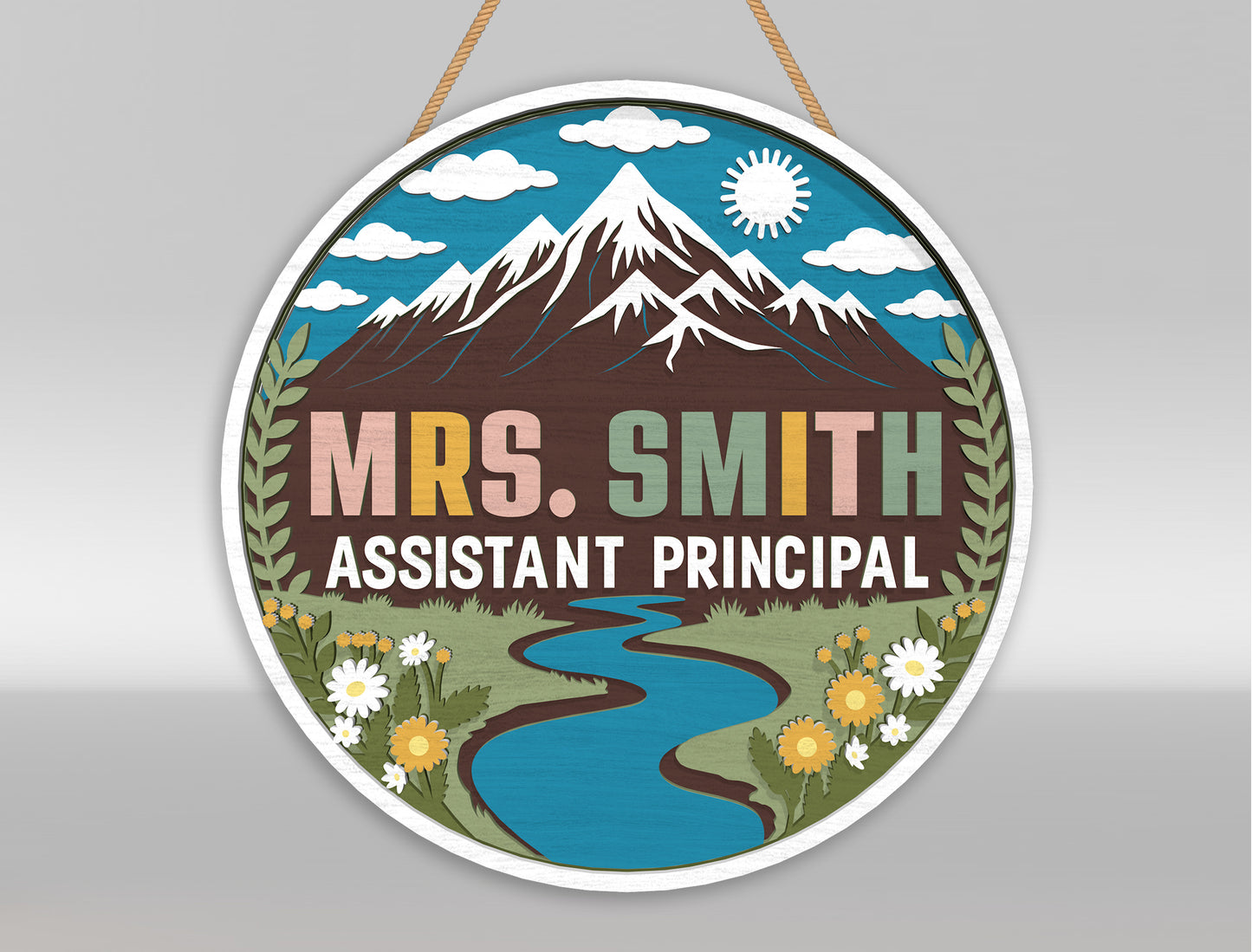 Personalized Classroom Door Hanger SVG Laser Cut File for Glowforge and xTool