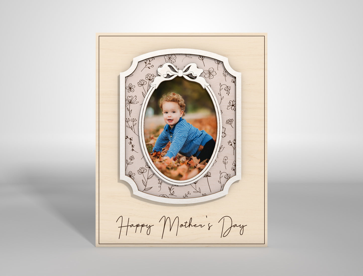I Love You Mom Custom Photo Frame SVG for LightBurn and xTool