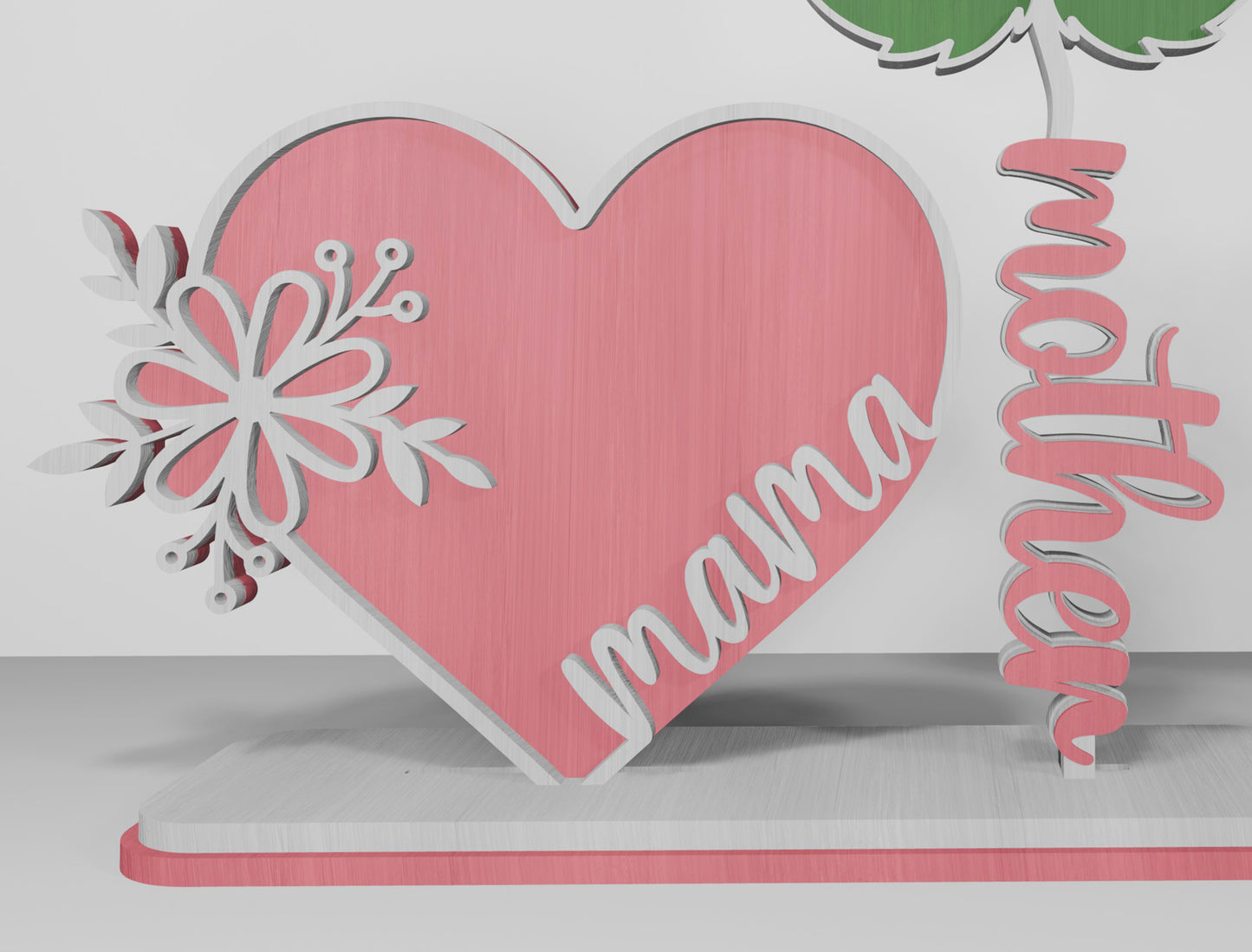 Rose Mom Tabletop Decor SVG Bundle Mother's Day for LightBurn
