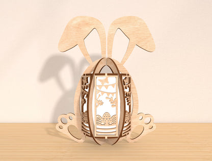 Easter Bunny Lantern SVG Bundle Ver3 Rabbit 8 Designs for LightBurn and xTool