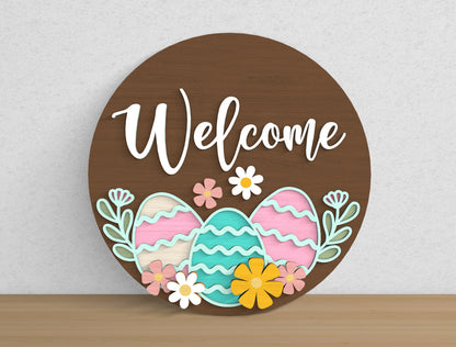 Easter Welcome Sign Bundle SVG 9 Designs Laser Cut for Glowforge and xTool
