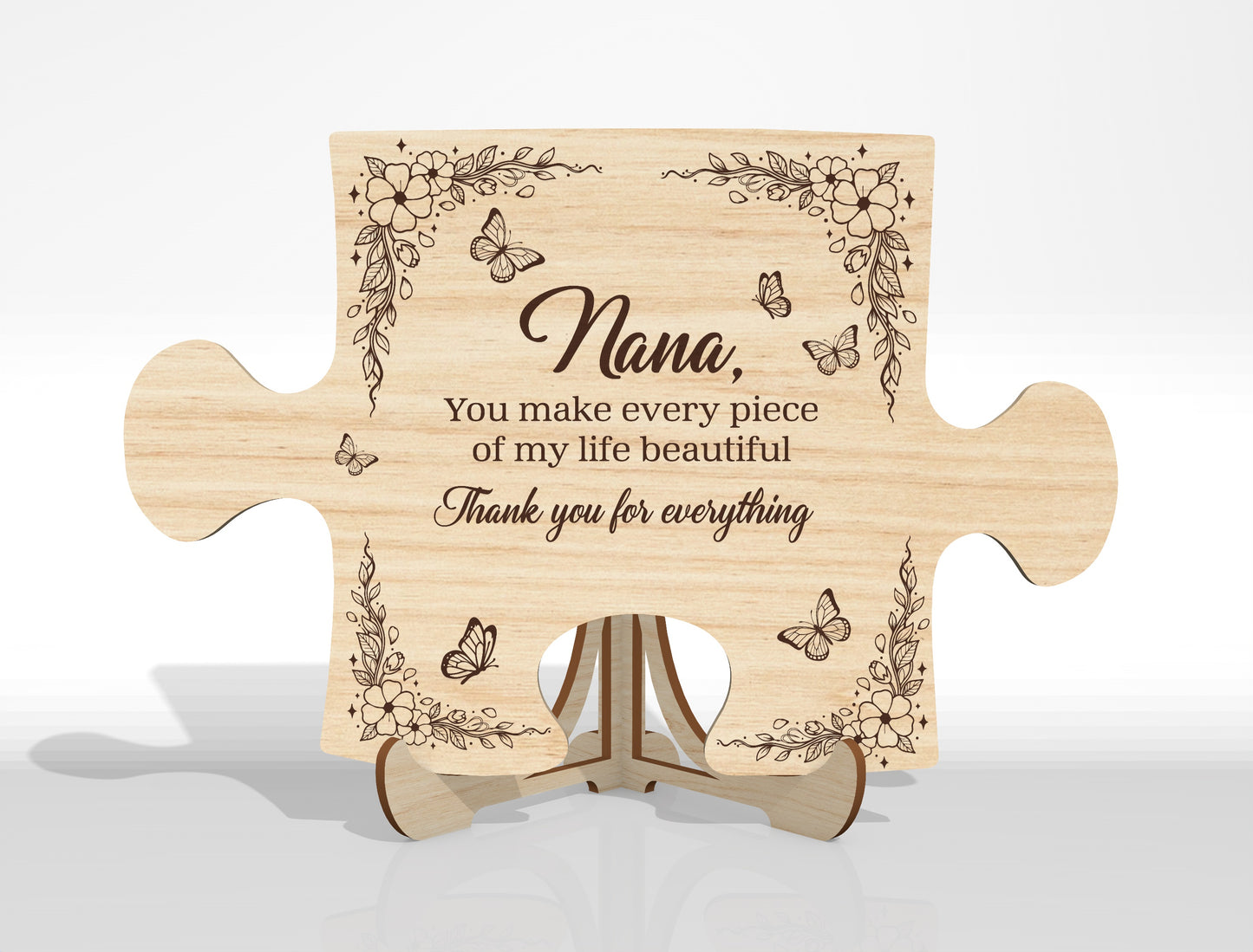 Puzzle Piece Plaque SVG Engraved Message for Glowforge and xTool