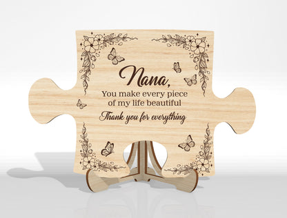 Puzzle Piece Plaque SVG Engraved Message for Glowforge and xTool
