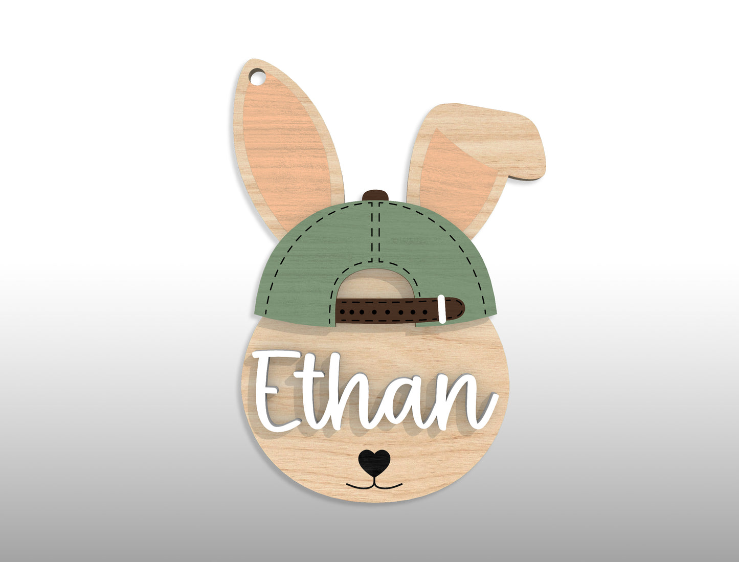 Personalized Easter Bunny Name Tag SVG 18 Designs for Glowforge and xTool
