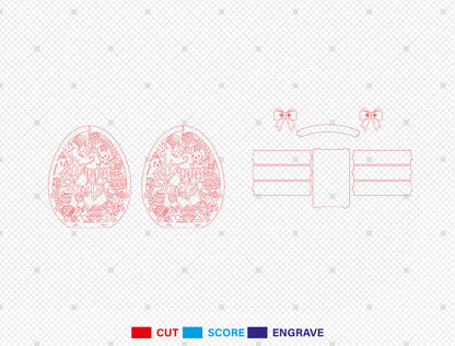 Easter Egg Basket Floral SVG Bundle 7 Designs for LightBurn and xTool