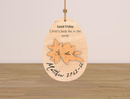 Easter Story Ornament SVG Jesus Resurrection Christian for Glowforge