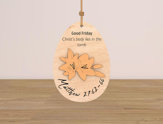 Easter Story Ornament SVG Jesus Resurrection Christian for Glowforge