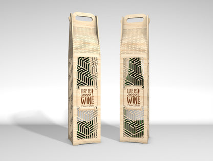 Wine Bottle Gift Box SVG Laser Cut File for Glowforge and LightBurn