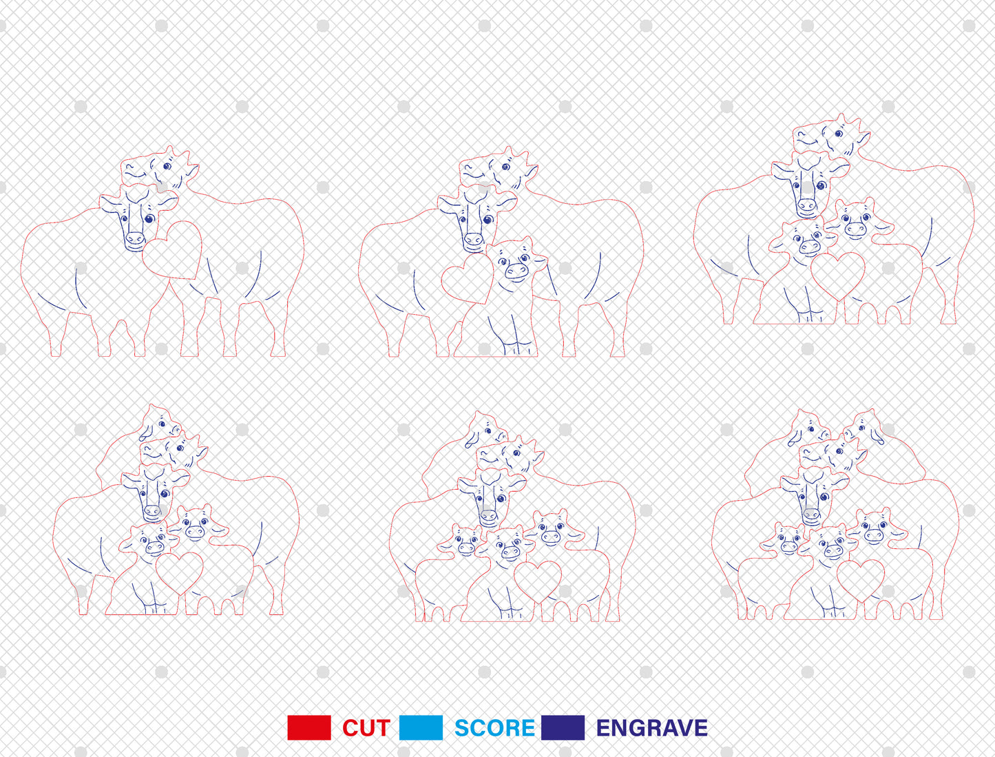 Personalized Family Highland Cow Puzzle SVG for LightBurn