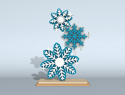 Christmas Stacked Characters Tabletop Decor Laser Cut File | Ready to Cut | Glowforge, xTool, LightBurn, etc.