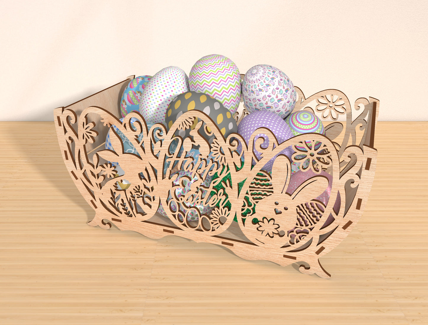 Easter Egg Basket SVG Bundle Laser Cut File | 4 Decorative Bowl Designs | Spring Table Decor | Glowforge, xTool, LightBurn, etc.