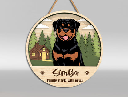 Personalized Dog Door Sign SVG Bundle Custom Pet Portrait Decor Laser Cut File for xTool