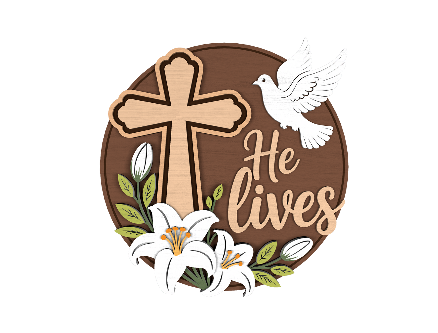 Easter Lily Cross Door Signs SVG Bundle 2 Designs for LightBurn and Glowforge