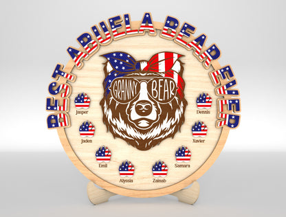 Personalized Patriotic Mama Bear Sign SVG Laser Cut File for xTool