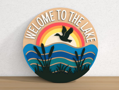 Lake Life Door Sign SVG Bundle Laser Cut File for Glowforge and LightBurn
