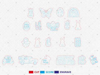 Easter Day Earrings SVG Set 19 Cute Spring Jewelry for Glowforge and xTool