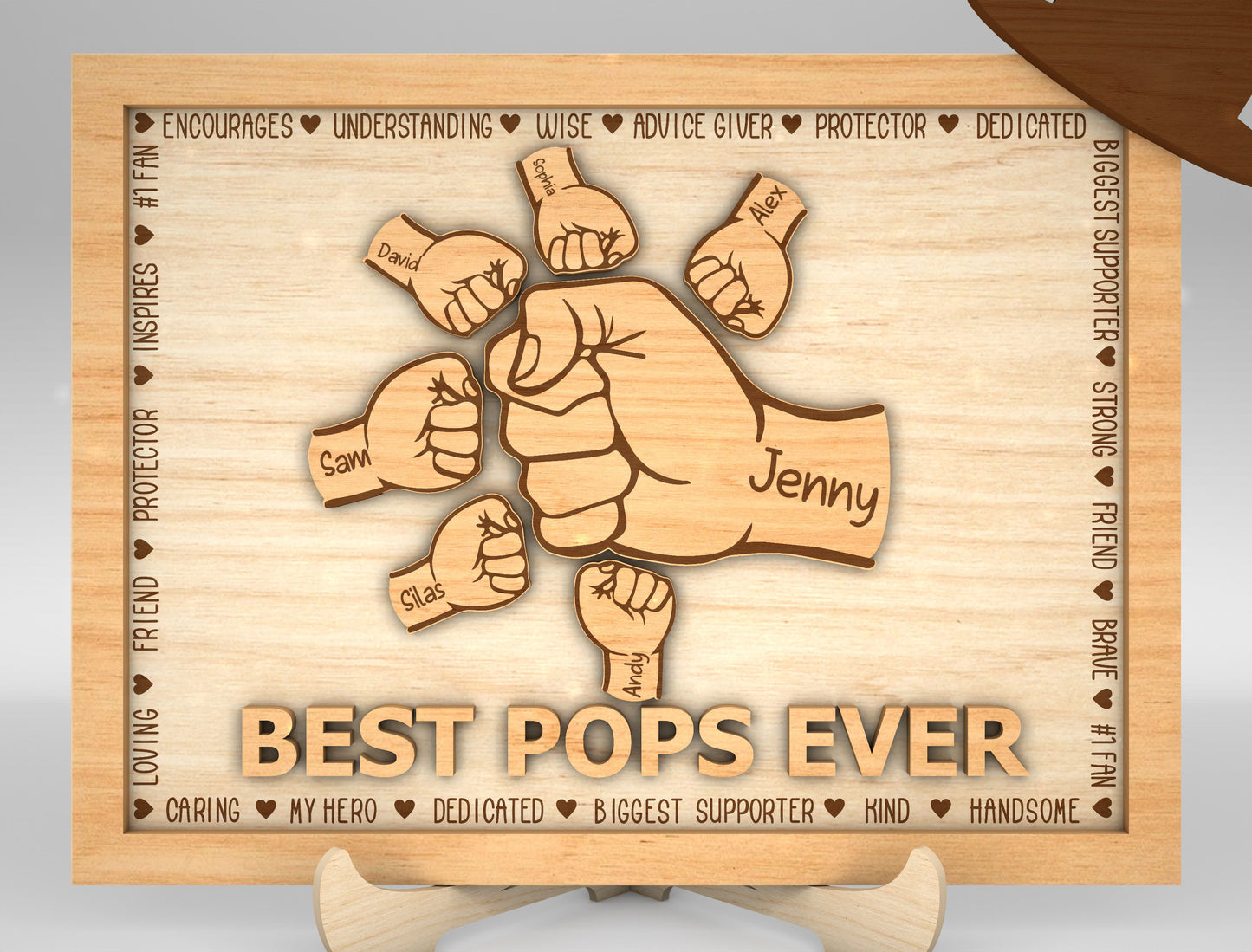Best Dad Ever Fist Bump Sign SVG Laser Cut File for xTool and Glowforge