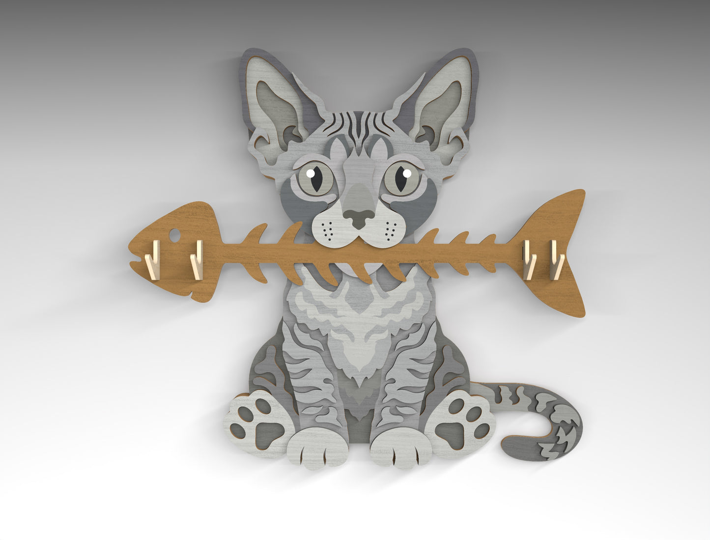 Cat Breed Key Holder SVG Bundle for Glowforge and LightBurn