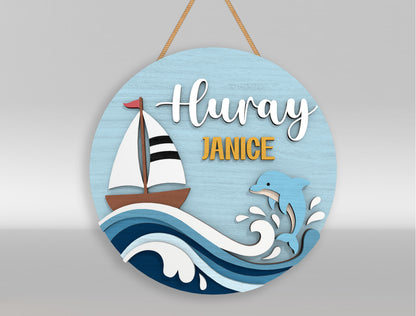 Personalized Nursery Door Sign SVG for Glowforge and xTool