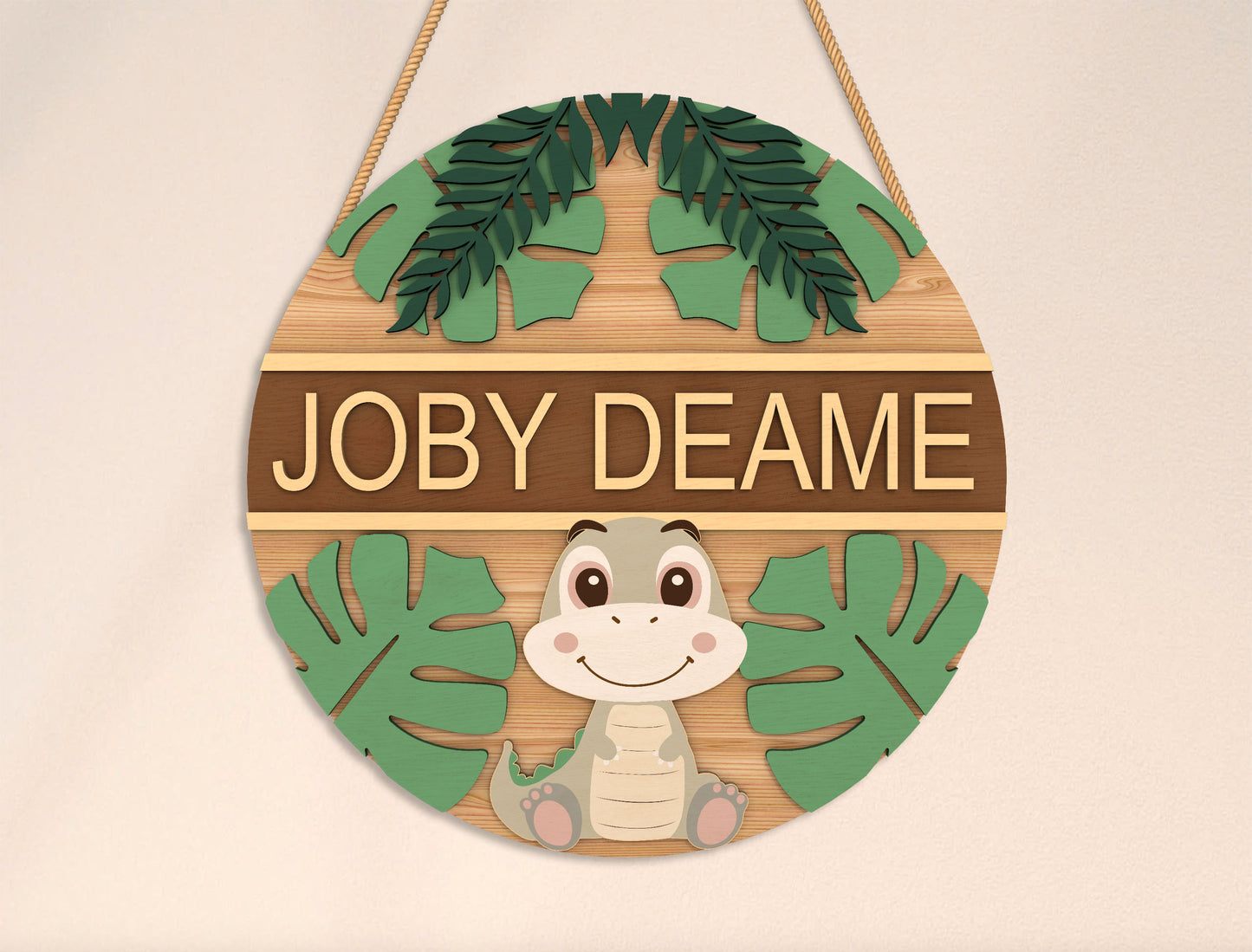 Personalized Jungle Animal Name Sign SVG Bundle for Glowforge and xTool