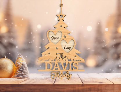 Personalized Family Tree Heart Christmas Ornament SVG 10