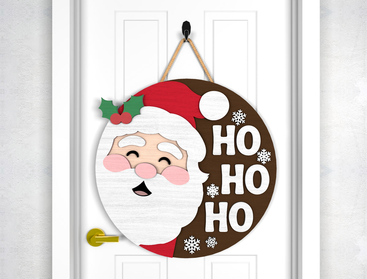Christmas Door Hanger SVG Bundle 9 Gnome Santa Laser Cut Des 10