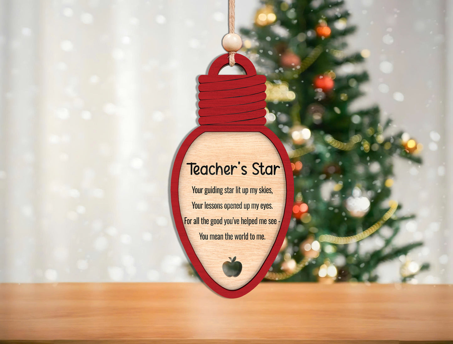 Teacher Appreciation Ornament SVG Bundle for Glowforge and LightBurn