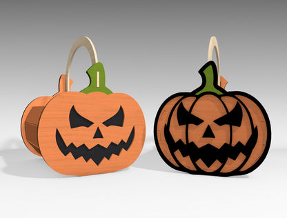 Halloween Pumpkin Basket SVG Bundle Laser Cut Files for LightBurn