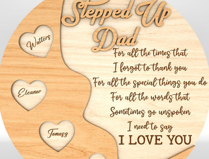 Dad Heart Keepsake Sign SVG Laser Cut File for xTool and Glowforge