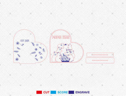 Custom Name Bear Family Sign SVG for LightBurn and Glowforge