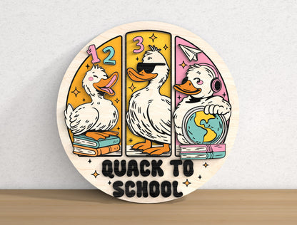 Funny Duck Door Hanger SVG Bundle 8 Round Sign Designs for xTool Glowforge LightBurn