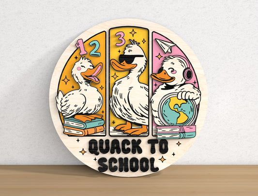 Funny Duck Door Hanger SVG Bundle 8 Round Sign Designs for xTool Glowforge LightBurn